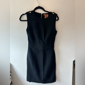 Tory Burch Sleeveless Sheath Dress with Gold Button Accents